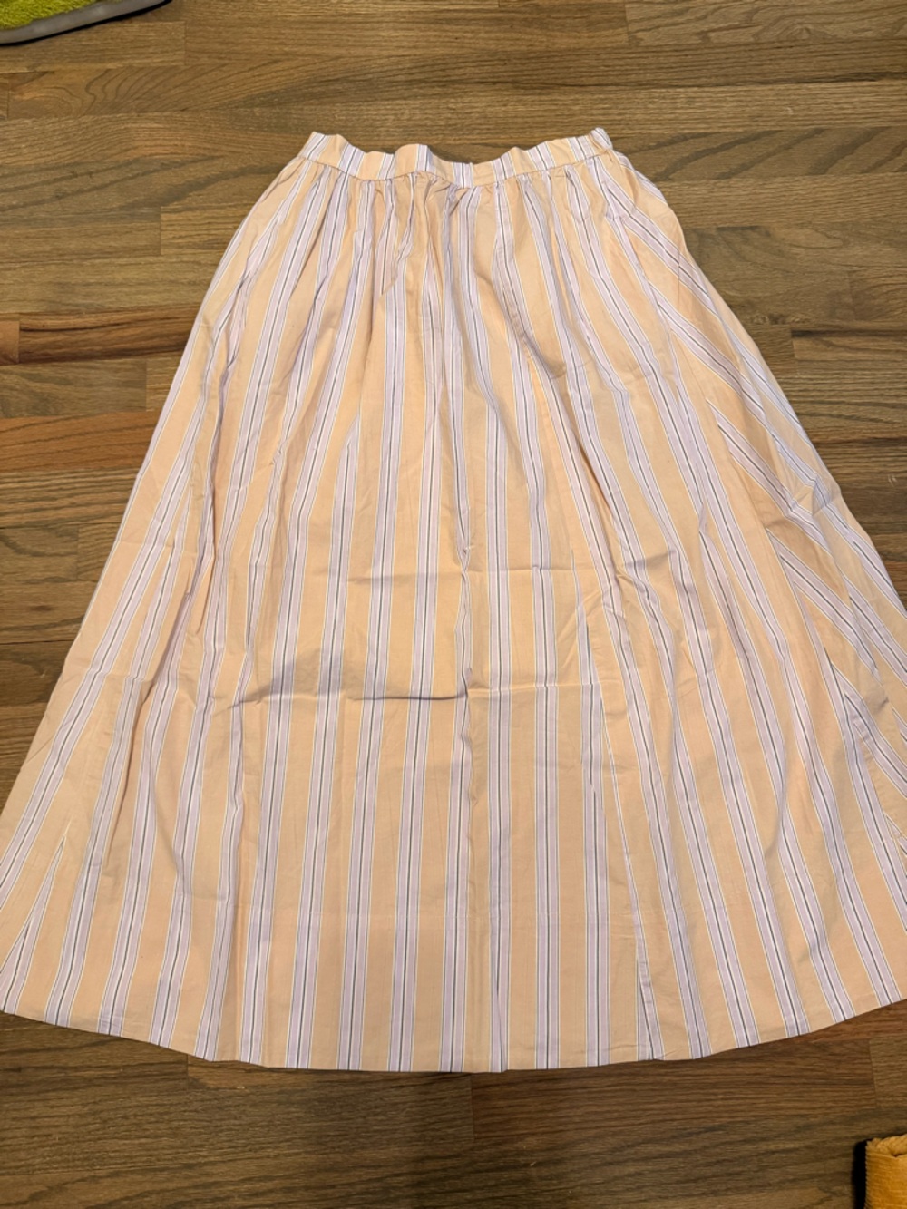 aerie Peach and White Striped Button-Front Top